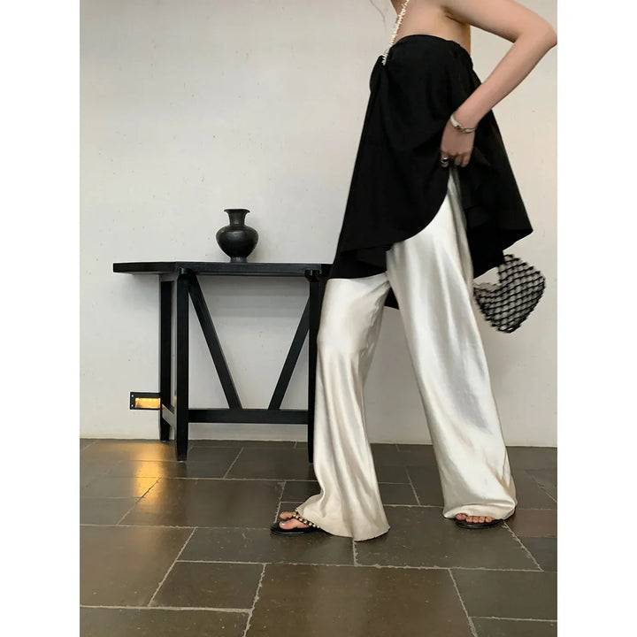 Jazzlyn Satin Wide-Leg Pants