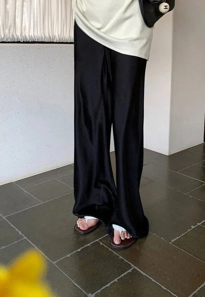 Jazzlyn Satin Wide-Leg Pants