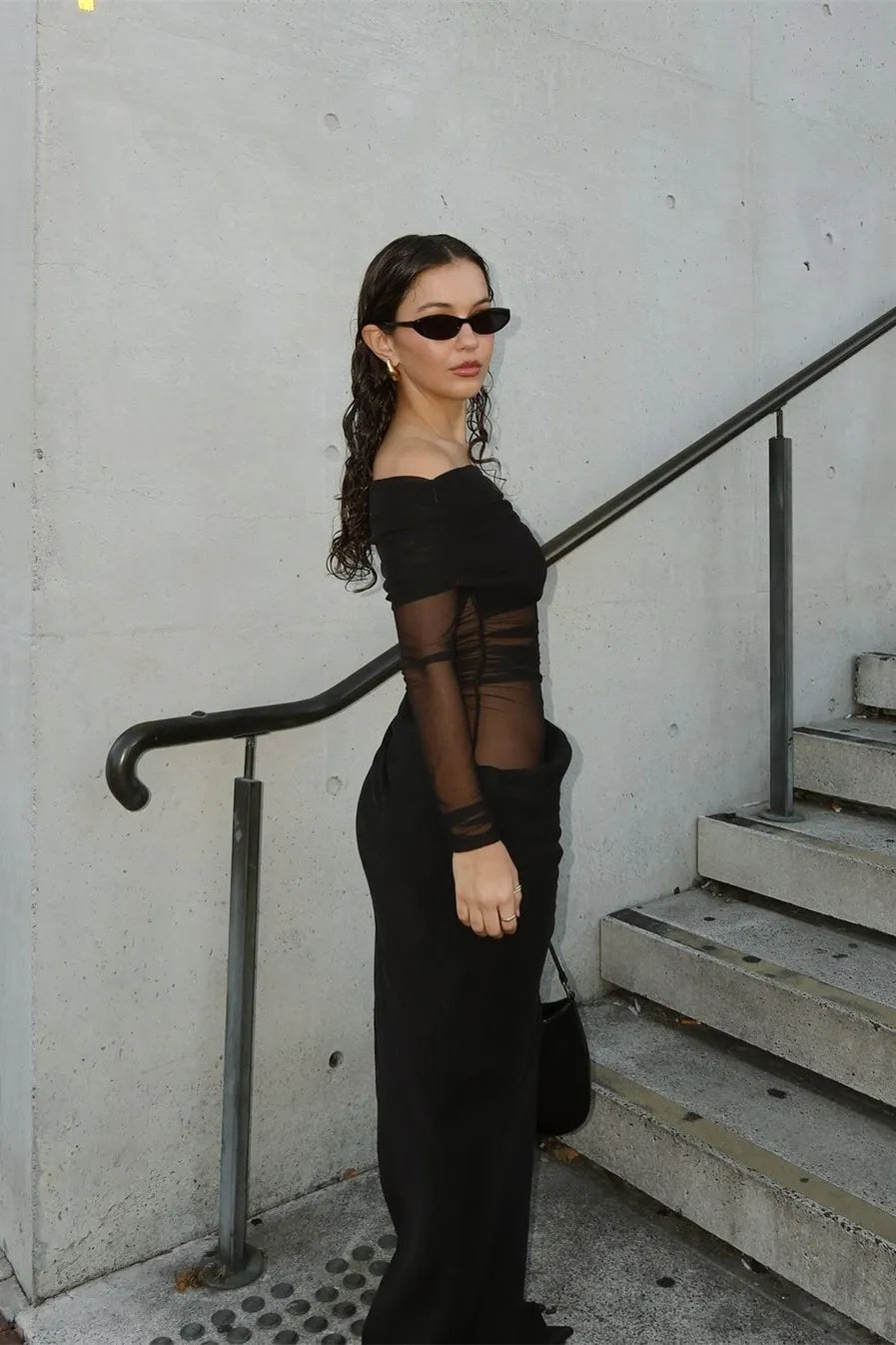 Aubrey Mesh Maxi Dress