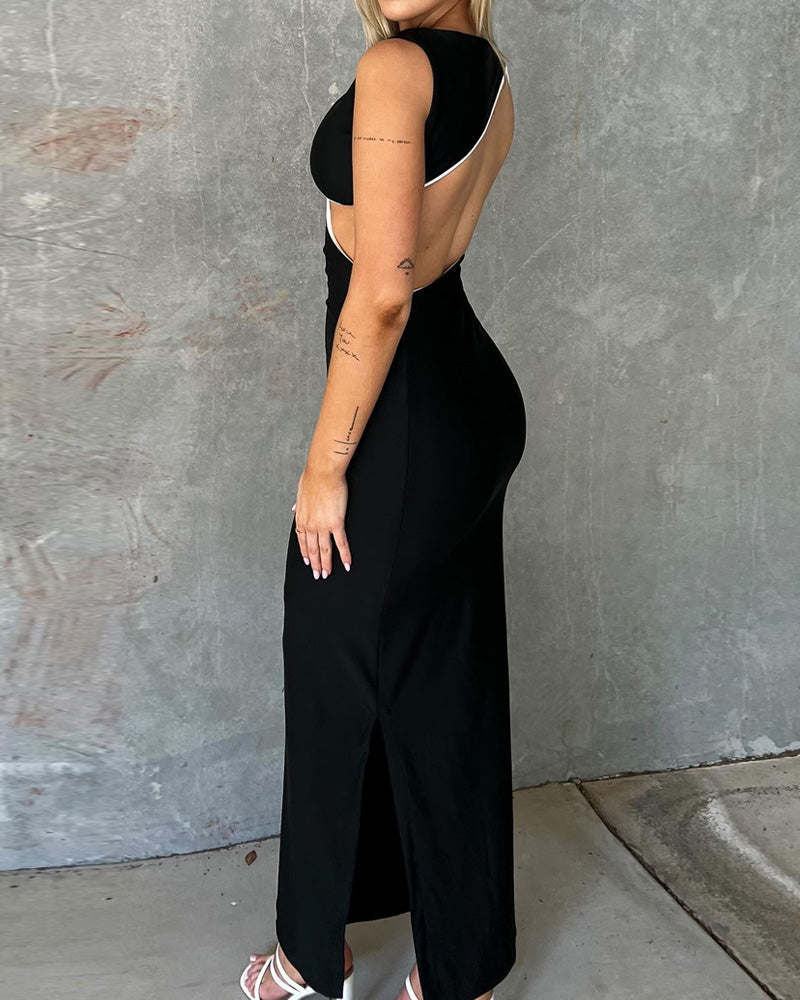 Carol Open-Back Maxi Dress