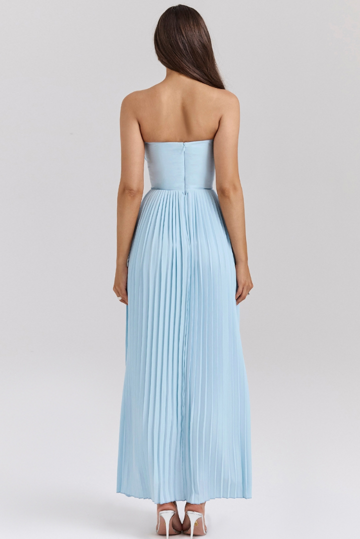Cindy Blue Strapless Maxi Dress