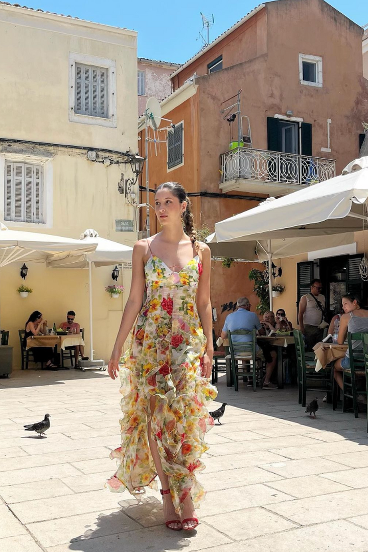 Esther Ruffle Maxi Dress