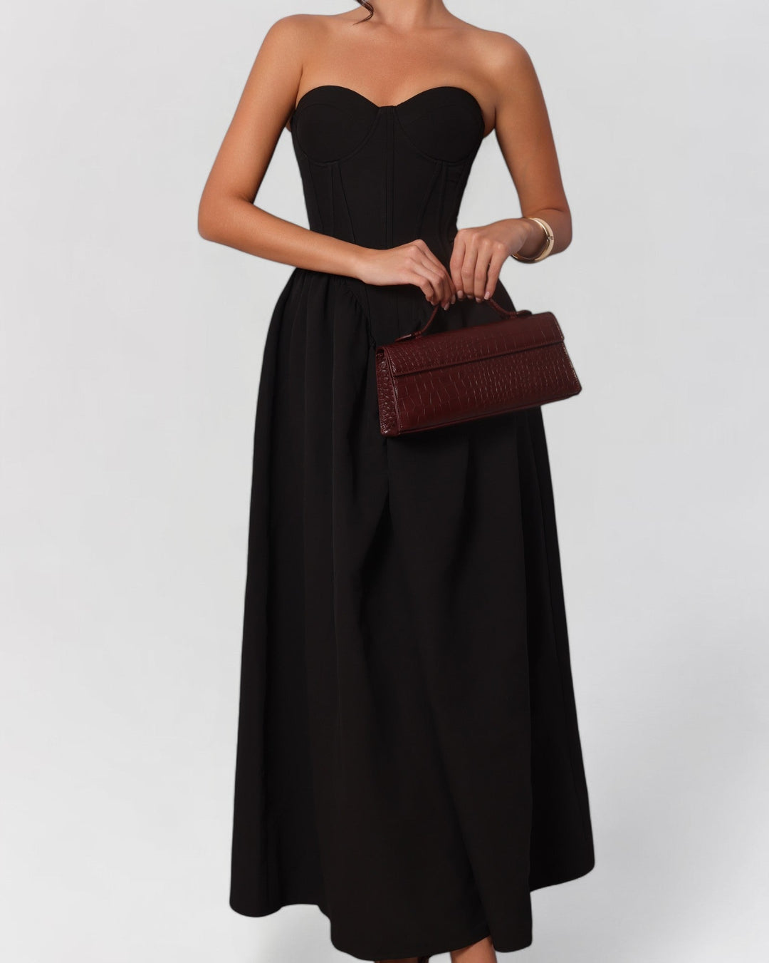 Meryl Strapless Corset Maxi Dress