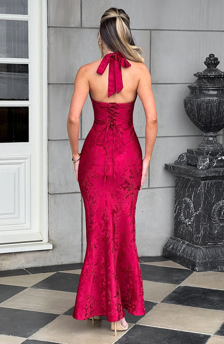 Nikki Halter Neck Maxi Dress