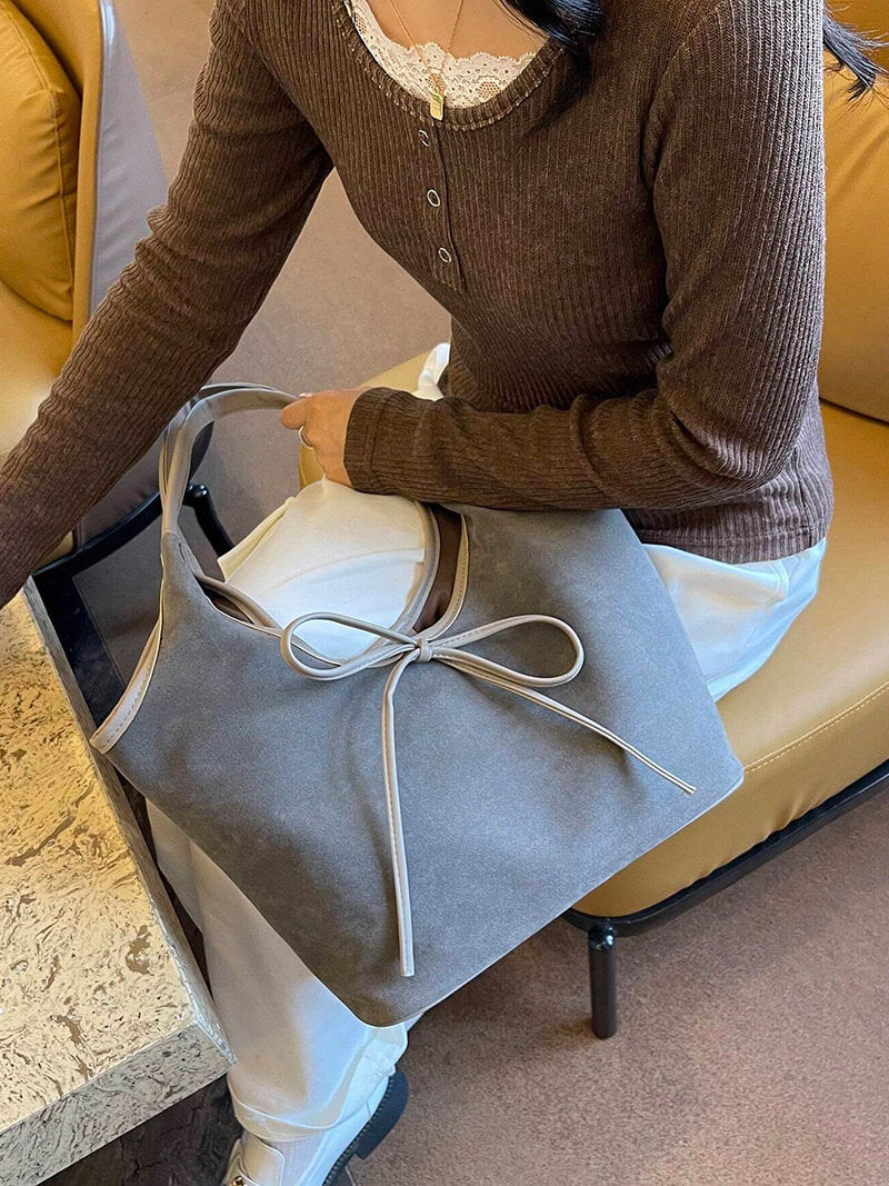 Clara Suede Bow Bag