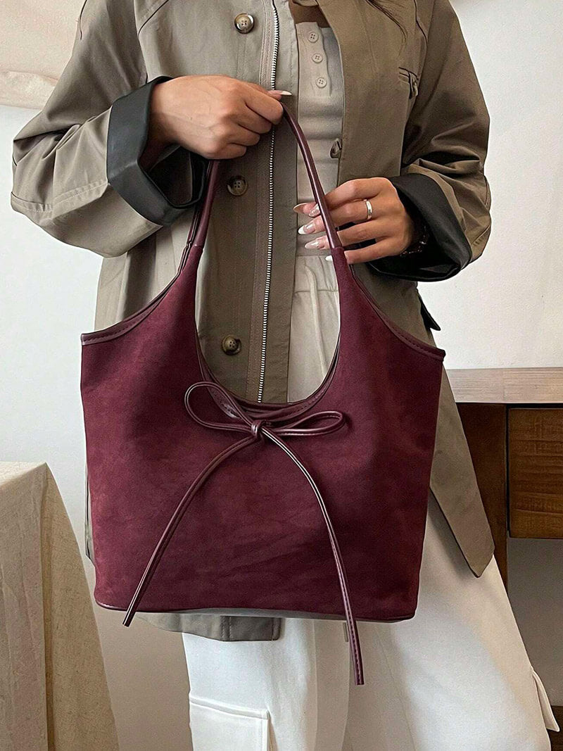 Clara Suede Bow Bag